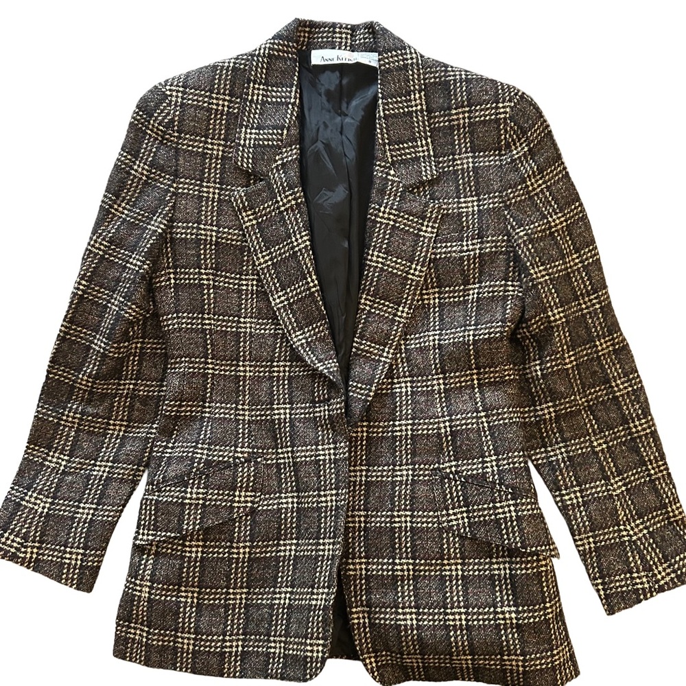 Anne Klein Vintage Plaid Blazer